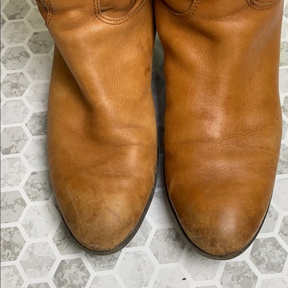 Sam Edelman Tan Leather Boots ZIP Up Size 9 - Picture 3 of 9